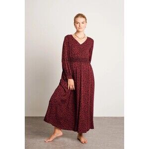 NWT Nom Maternity Leila Dress Size Large Burgundy Floral